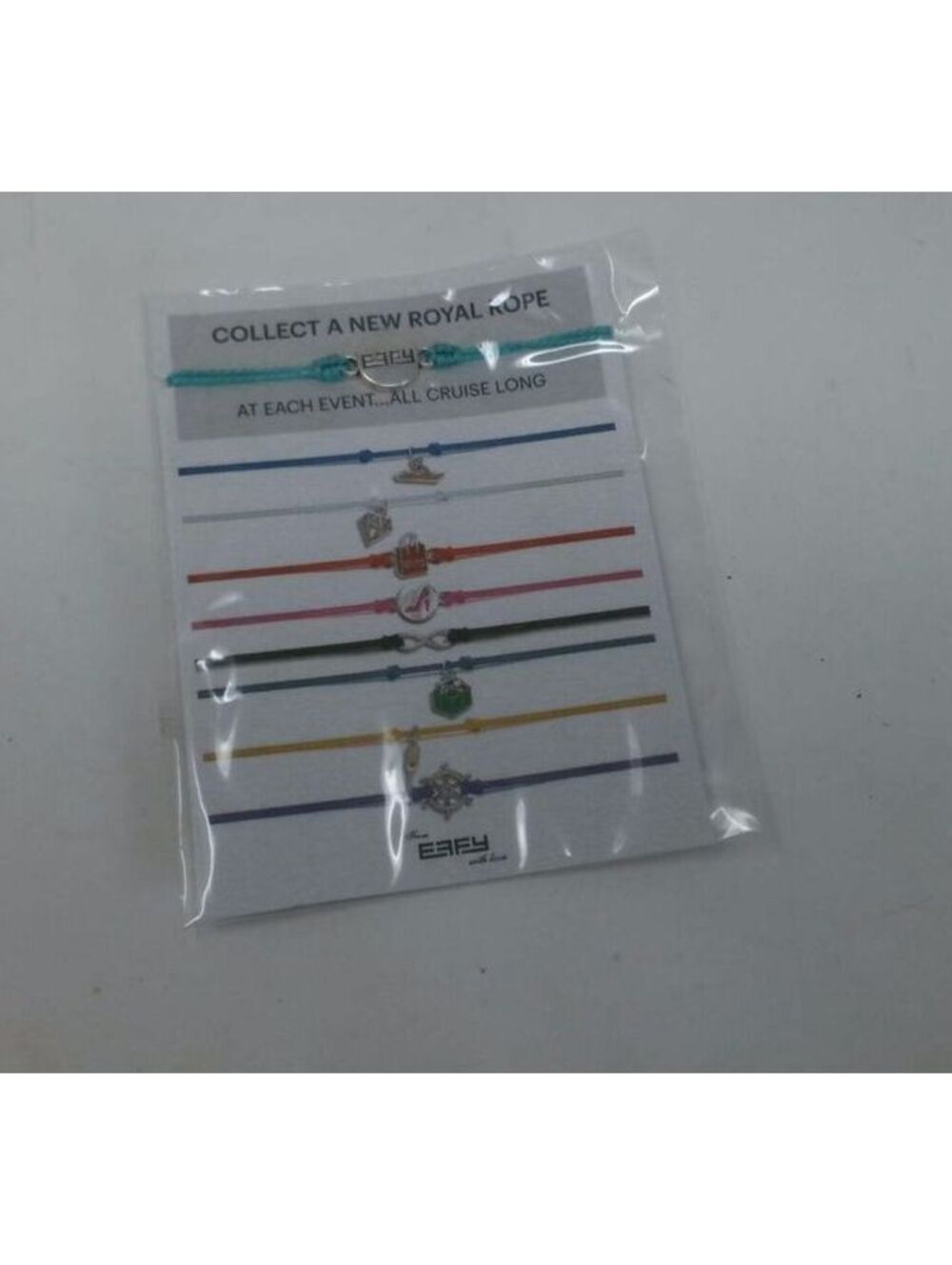 Easy Jewelry Royal Rope Collectible Charm Bracelet - Teal Adjustable Rope